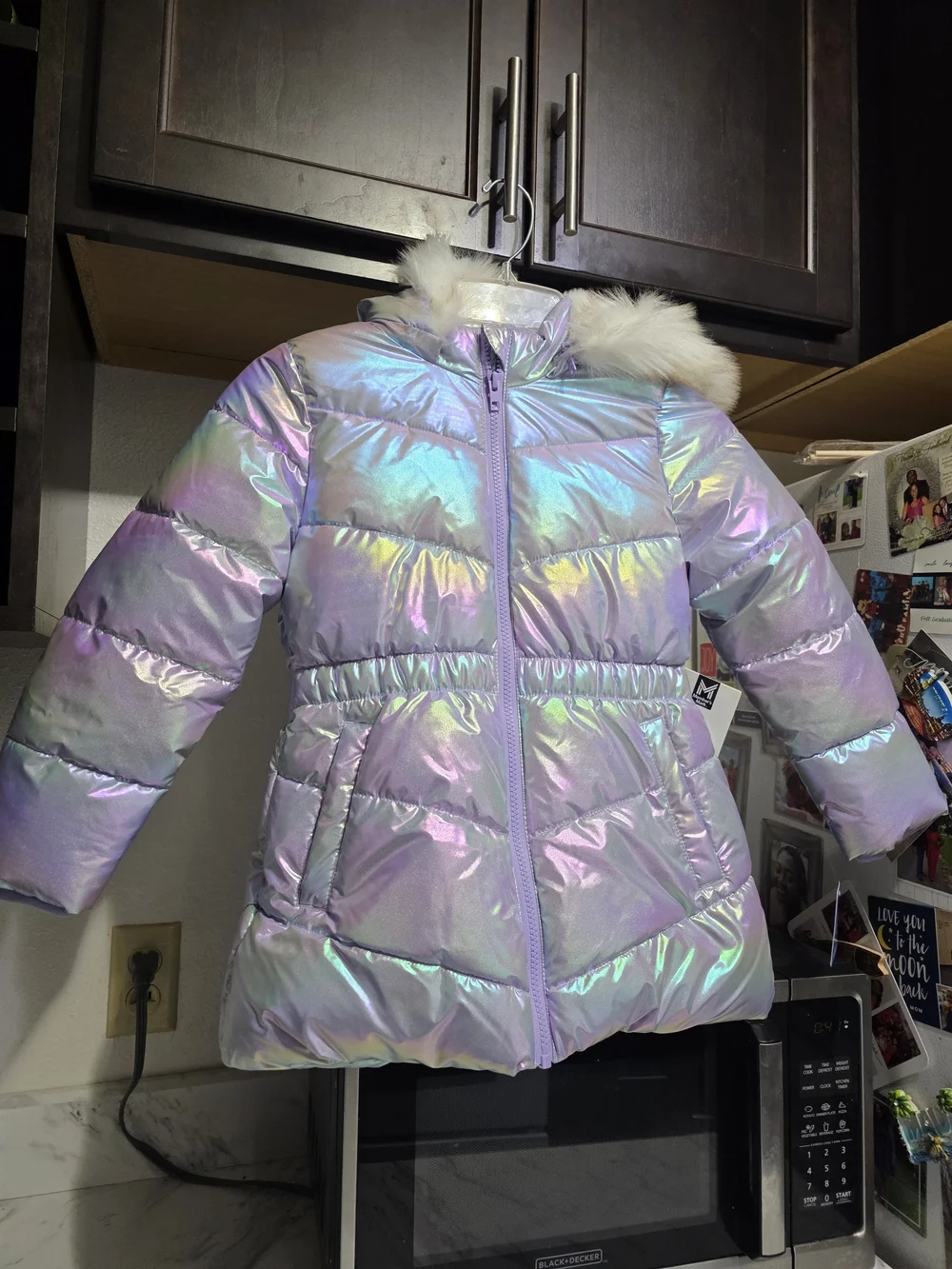 Member Mark Girls Iridescent Puff Jacket Toddler Girls Size 6